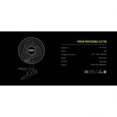 Ventilador Clip Fan 20cm/12W - Garden Highpro - Imagen 2